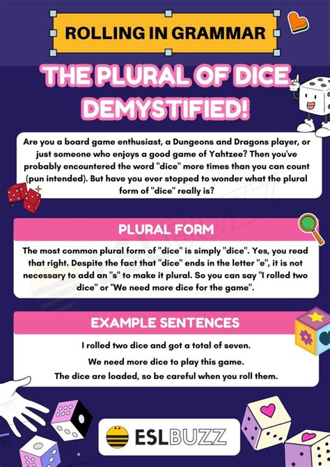 dice plural|dice noun .